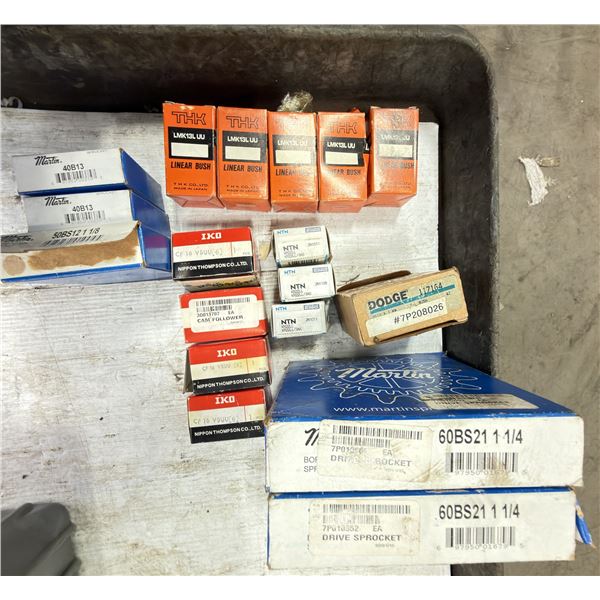 Lot of Cam Followers, Linear Bushings & Sprockets