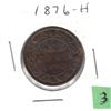 Image 1 : 1876-H Canadian Large One Cent Coin
