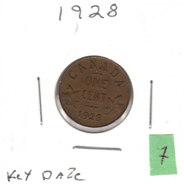 1928 Canada Small Cent ,Key Date
