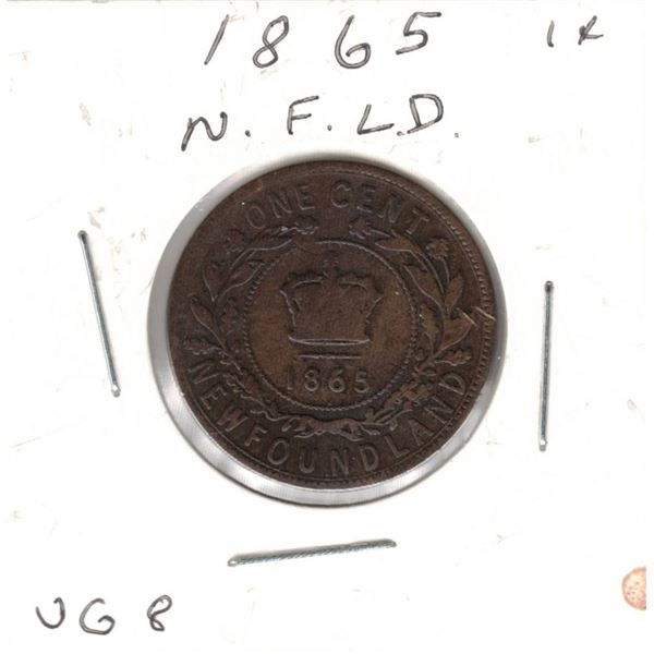 1865 Newfoundland Large One Cent