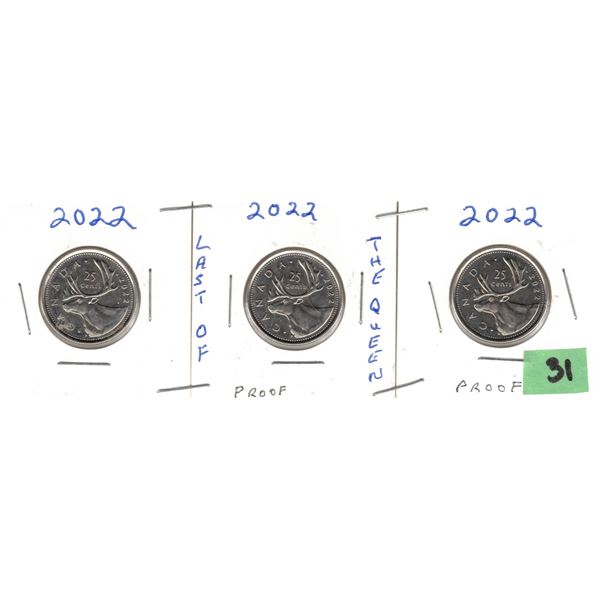 2022 Canadian quarters Last of the Queen Proof