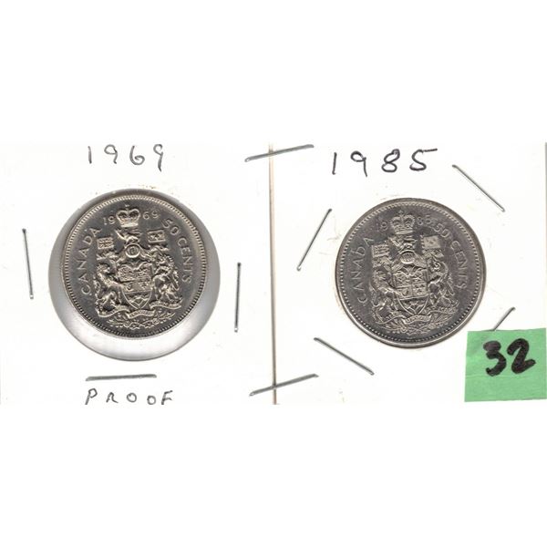 1969 - 1985 Canadian Half Dollars