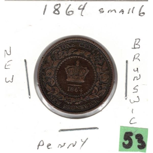1864 New Brunswick Penny , Small 6