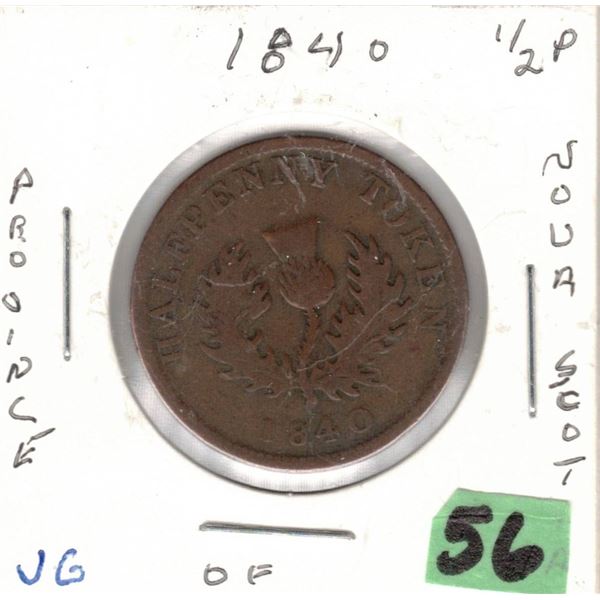1840 Province of Nova Scotia half Penny VG
