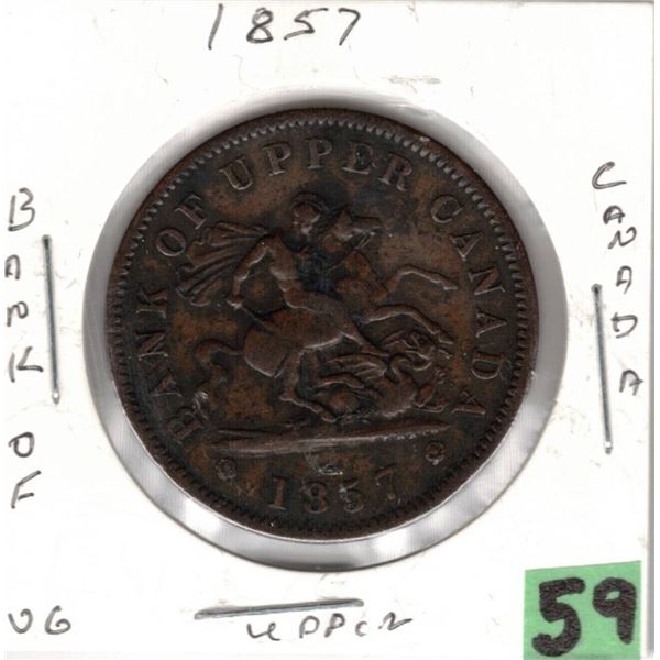 1857 Bank of Upper Canada , VG