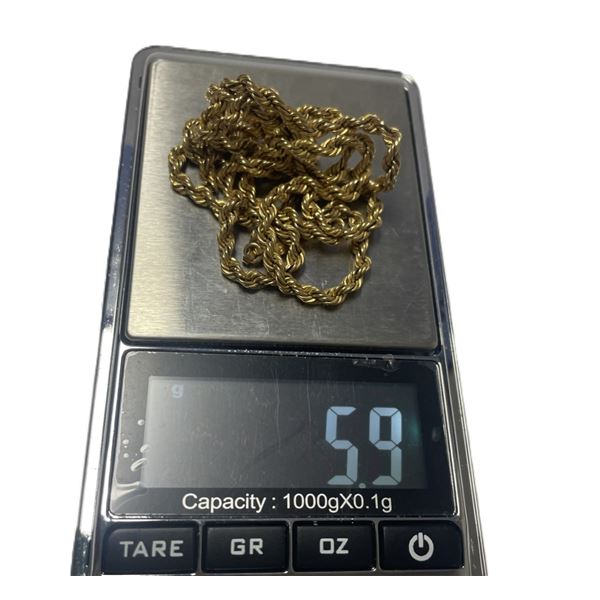 Gold chain, requires repair, 5.9 g  MARKED 417 Gold