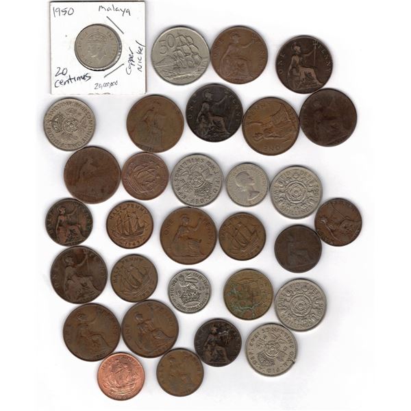 Great Britain & Commonwealth Coin Lot – 31 Coins – 1862–1967