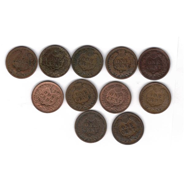 U.S. Indian Head Cent Collection 1889–1906 – 11 Different Dates