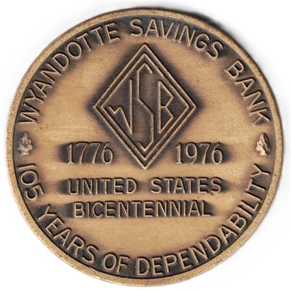 Wyandotte Savings Bank in Michigan for the United States Bicentennial (1776–1976), marking