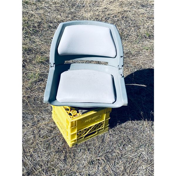 Folding Marine Boat Seat with Vinyl Cushions