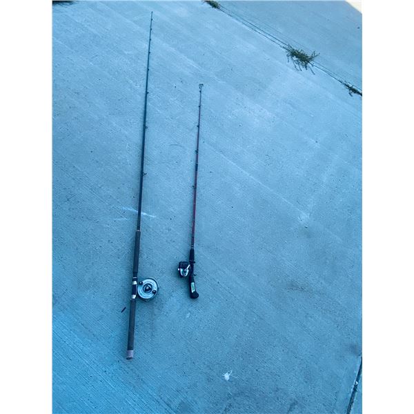 Two Fishing Rods with Daiwa Reels Inc. Ambassadeur Rod
