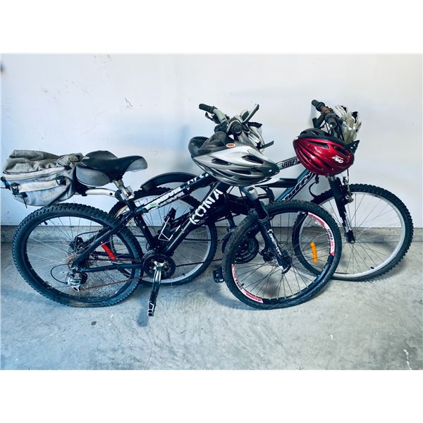 Kona & Mountain Bike Pair with Helmets & Accessories
