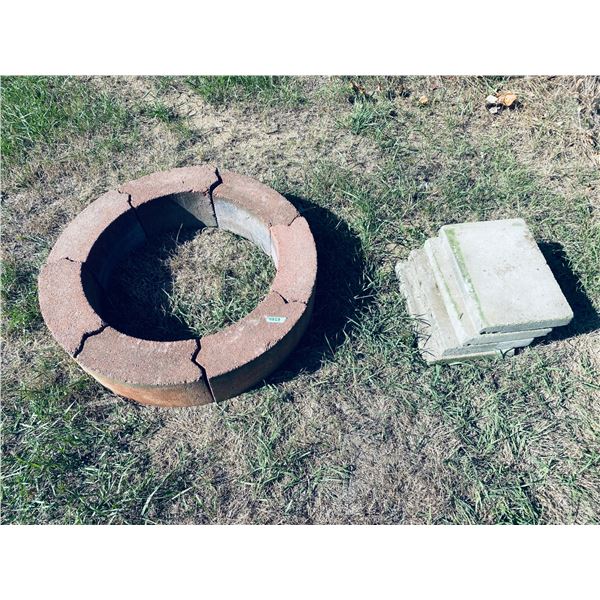 Retaining Wall Curved Blocks and Concrete Pavers