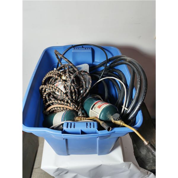 Blue Utility Tote with Heavy Duty Cords, Building Wire & Parts
