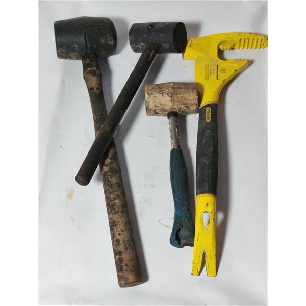 Stanley Demolition Tool and Assorted Mallets