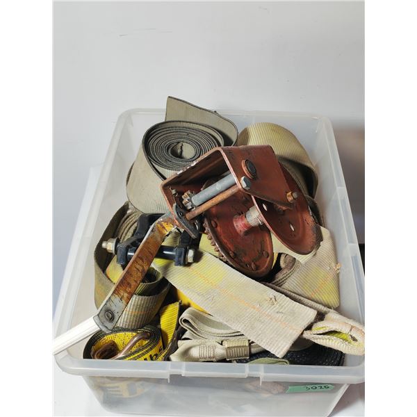Cargo Tie-Down Straps and Trailer Winch in Tote