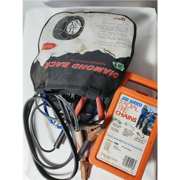 Tire Traction Chains and Booster Cables