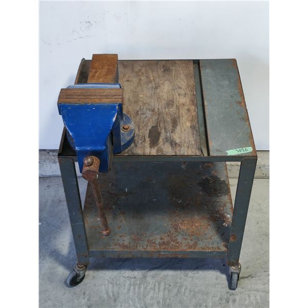 Mount Tai 6-Inch Bench Vise on Rolling Cart