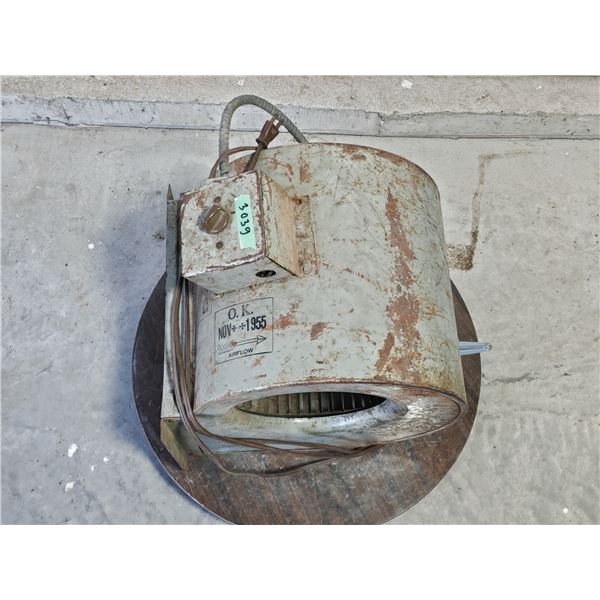 Vintage 1955 Industrial Squirrel Cage Blower Fan