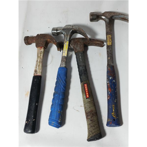 Assorted Claw Hammers Featuring Estwing and Fuller - 4 Pieces
