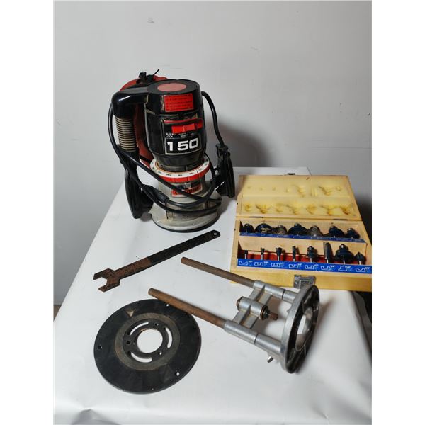 Sears Craftsman 150 Router with Bit Set and Base Guide