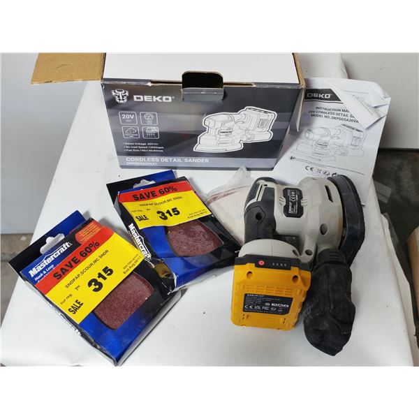 DEKO 20V Cordless Detail Sander with Sandpaper