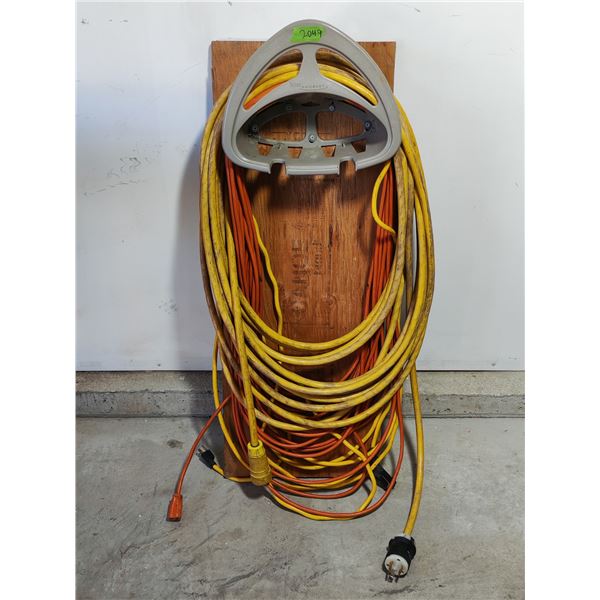 Heavy-Duty Extension Cords on Wall-Mount Hanger