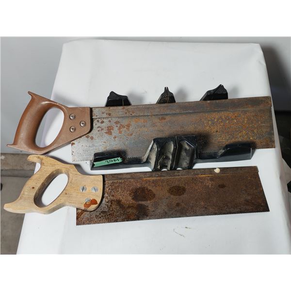 Vintage Back Saws and Miter Box