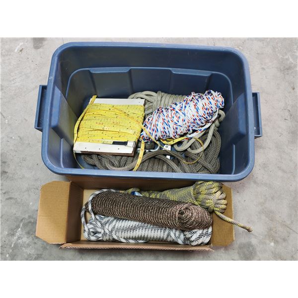 Assorted Utility Ropes and Surveying Tape Lot