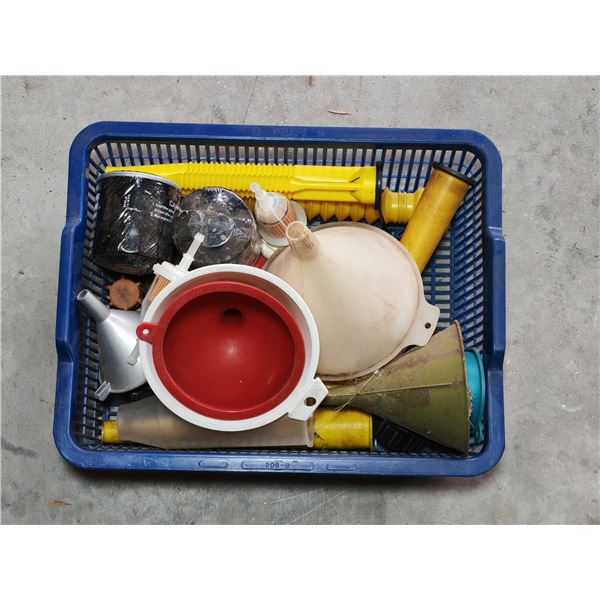 Automotive Funnels, Spouts, and Oil Filters Lot