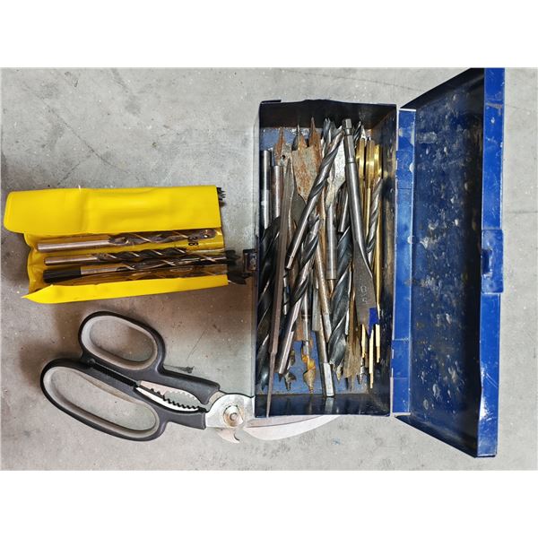 Assorted Drill & Spade Bits with Metal Storage Box