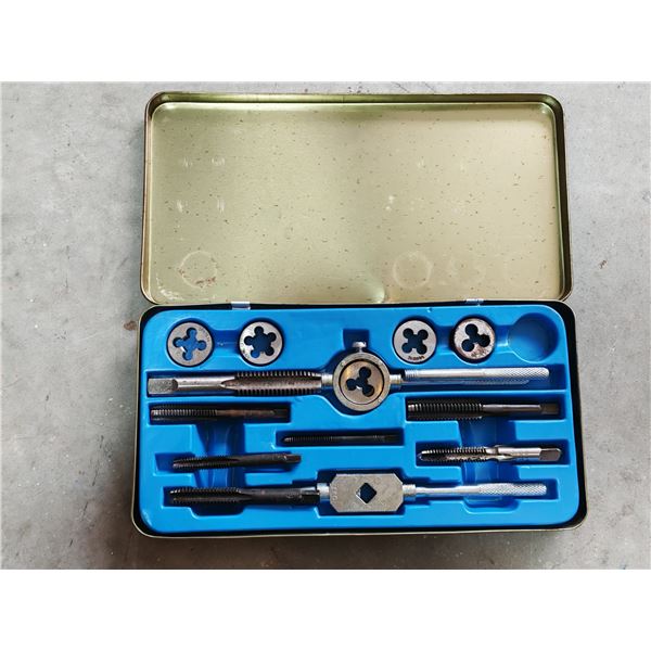 12-Piece UNC Tap & Die Wrench Set in Metal Case
