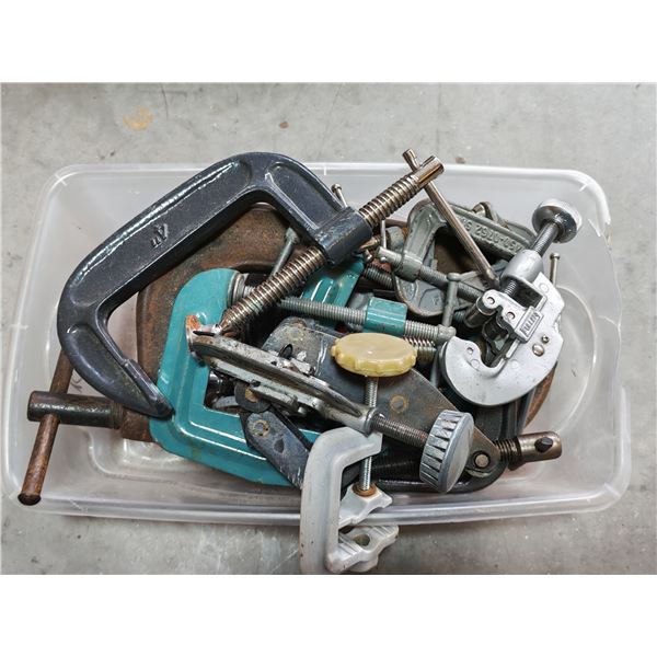 Assorted C-Clamps & Fuller Tube Cutter