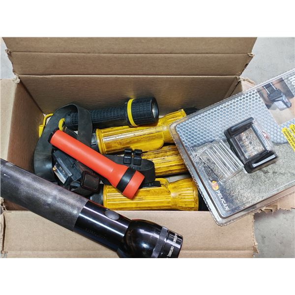 Assorted Flashlights & Pelican Headlamp