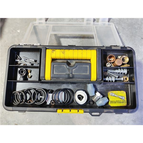 Toolbox with Plumbing Parts & Supplies