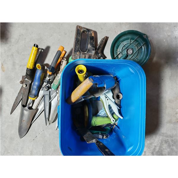 Assorted Garden Hand Tools with Bucket