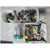 Image 1 : Assorted Garage Hardware & Fasteners in Tubs