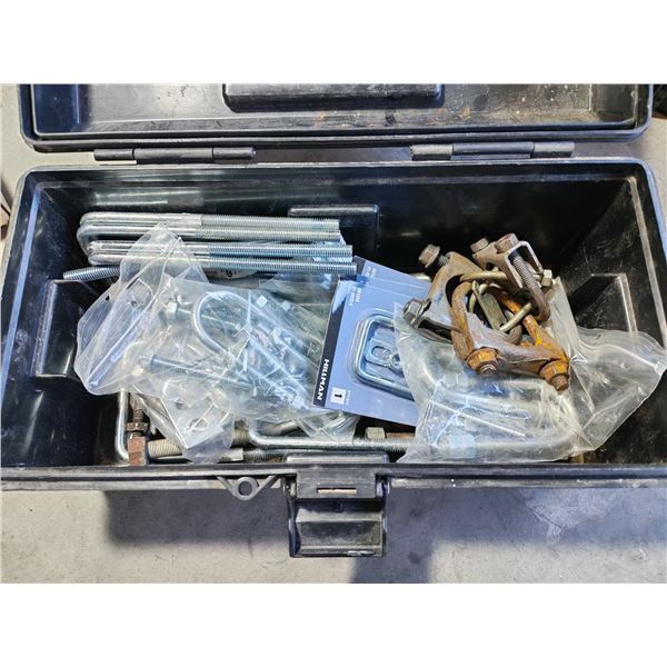 Toolbox with Assorted U-Bolts & Clamps