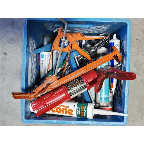 Caulking Guns & Sealant Tubes in Crate