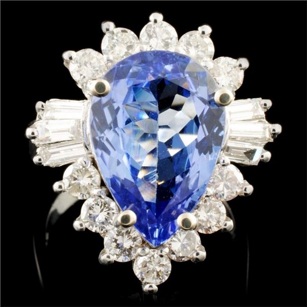 14K Gold 5.85ct Tanzanite & 1.45ct Diamond Ring