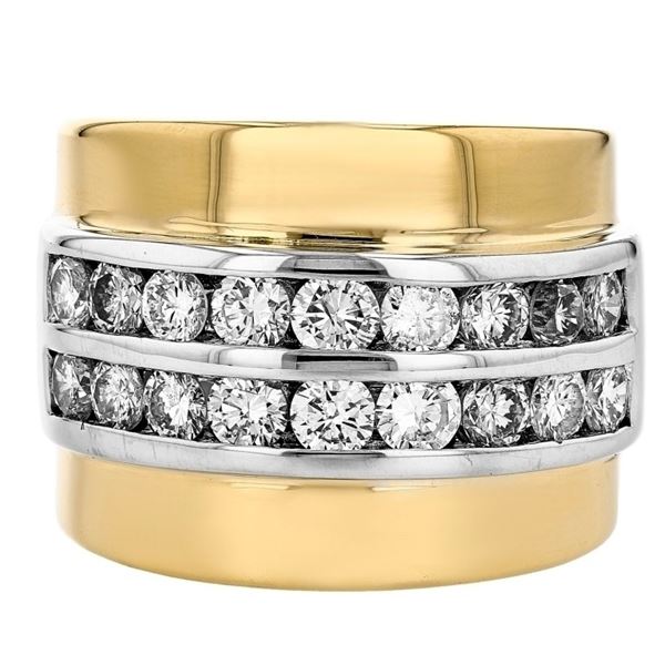 18K Yellow Gold 1.75ctw Diamond Channel Ring