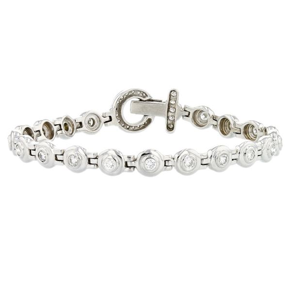 14K White Gold 1.50ctw Diamond Bezel set Bracelet