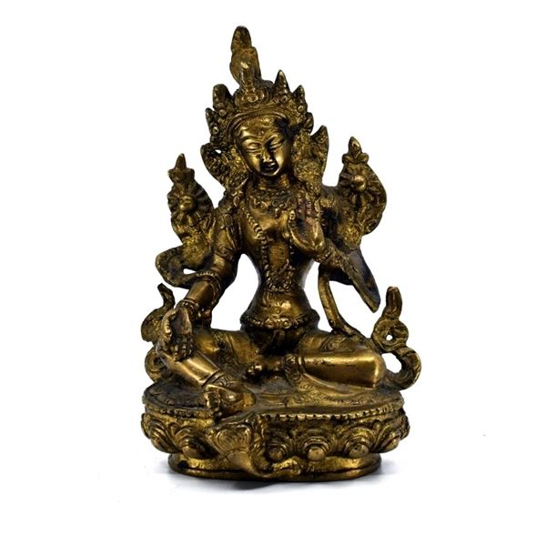 Estate Tibetan Bronze Multi-Armed Buddhist Deity