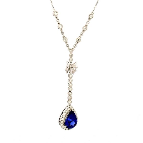 18K Gold 5.56ct Tanzanite & 1.12ct Diamond Necklac