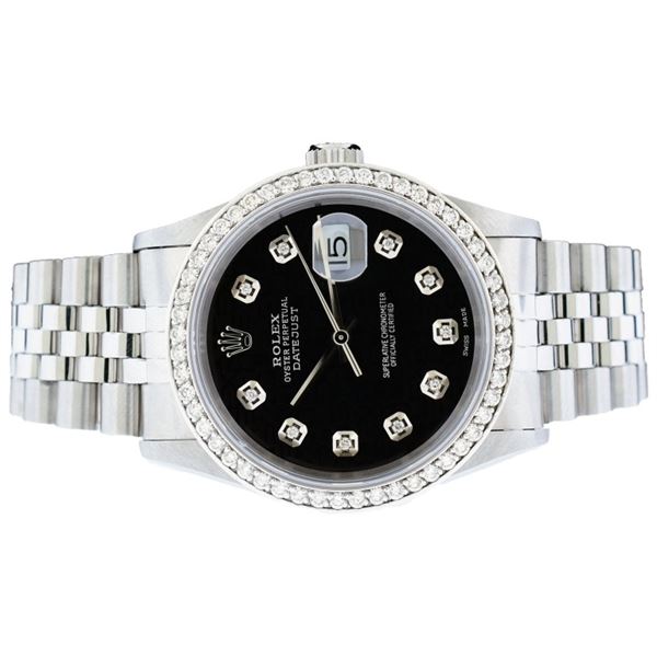 Rolex DateJust SS 1.00ct Diamond 36 Wristwatch