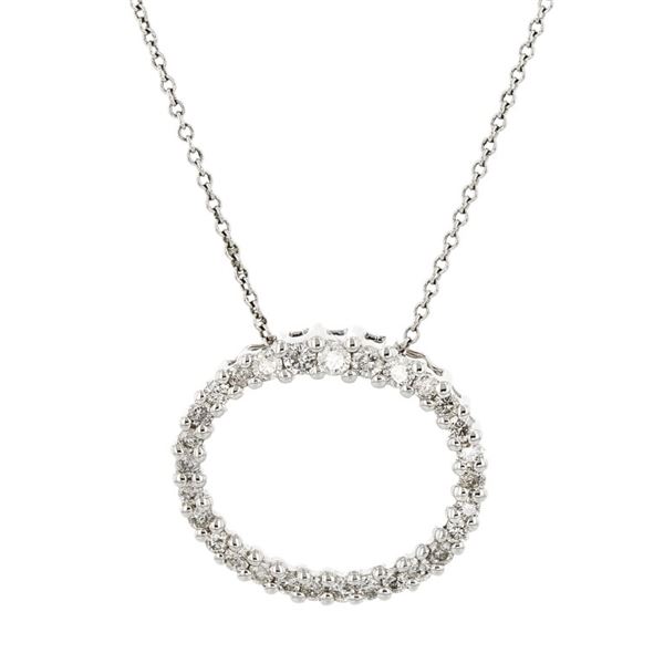 14K White Gold 0.40ctw Diamond Forever Pendant