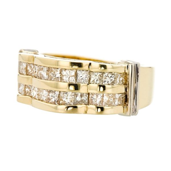 14K Yellow Gold 0.98ct Princess Diamond Ring