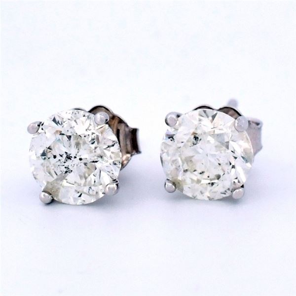 14K White Gold 1.75ctw Diamond Stud Earrings