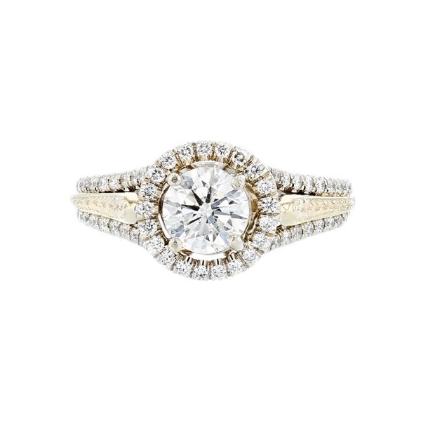14K Two-Tone Gold 1.45ctw Diamond Engagement Ring