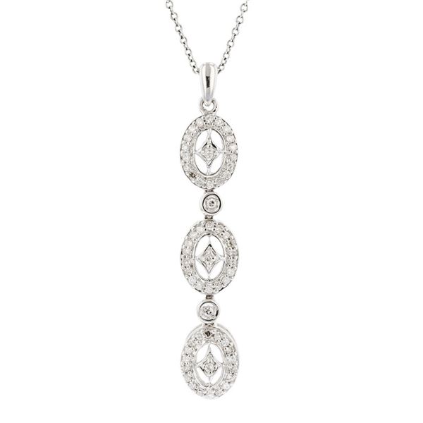 14K White Gold 0.55ctw Diamond Pendant